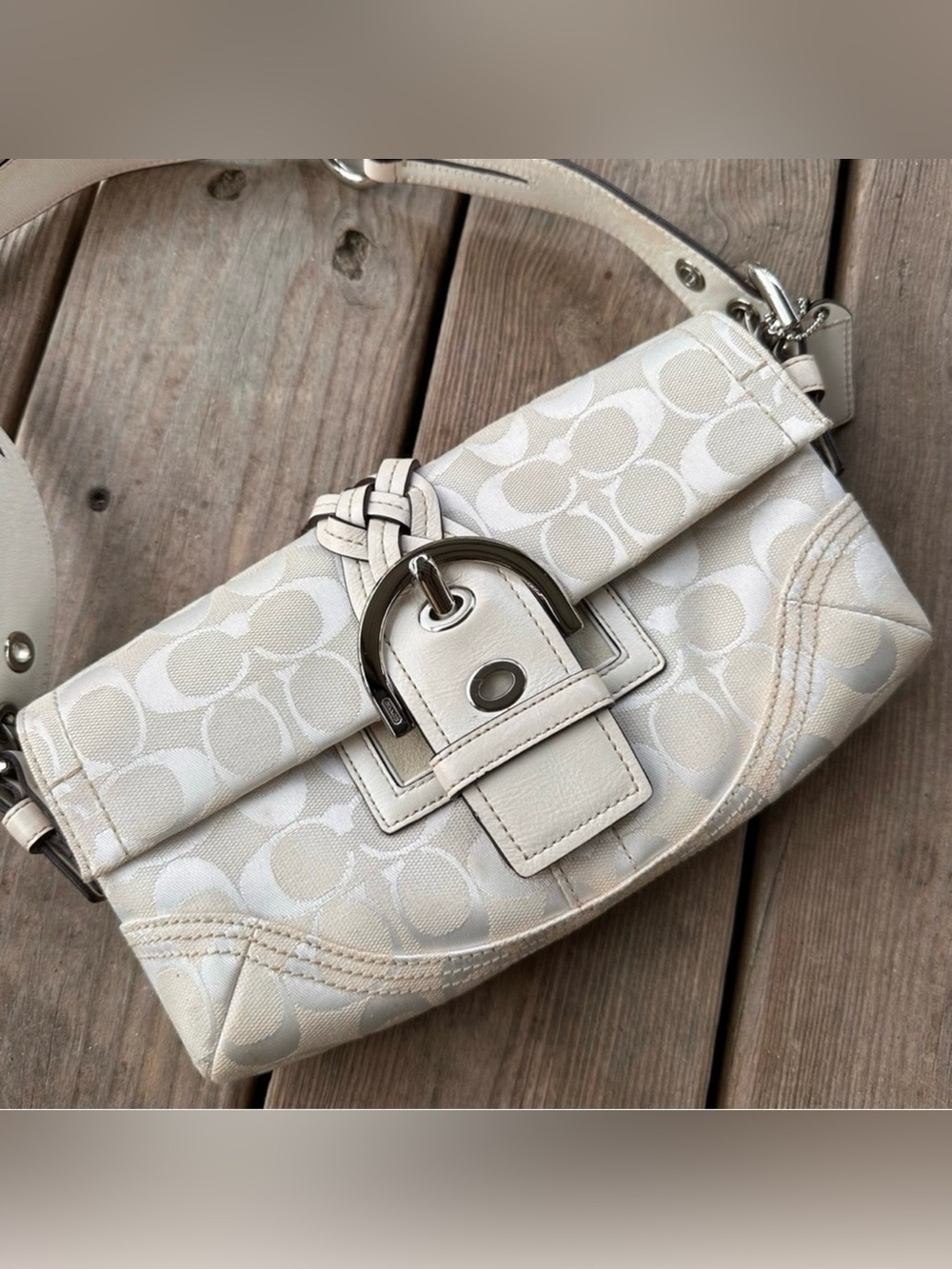 Coach Signature Jacquard Classic C Buckle Braided Shoulder Bag Y2K Hobo 6280